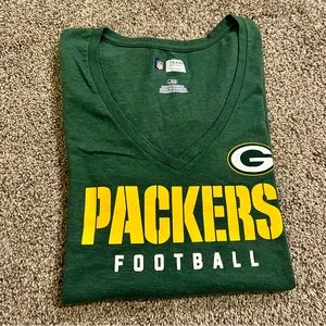NFL Women's Green Bay Packers V-neck T-shirt - L